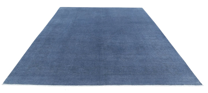 Blue Afghan Overdye Rug 8' 6" x 11' 4" Hand-Knotted | No. AT56130