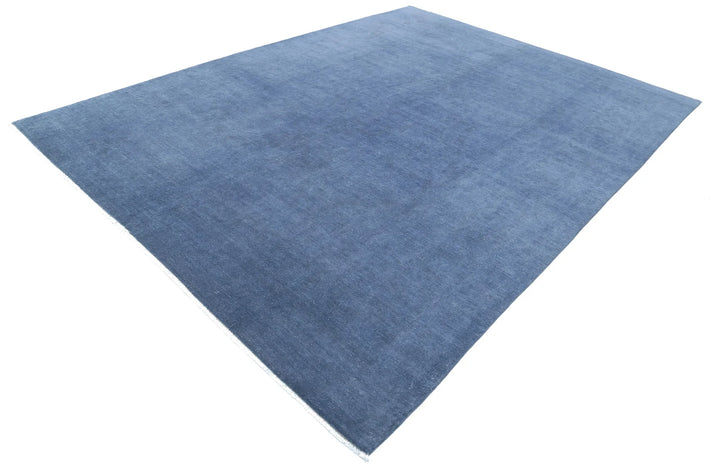 Blue Afghan Overdye Rug 8' 6" x 11' 4" Hand-Knotted | No. AT56130