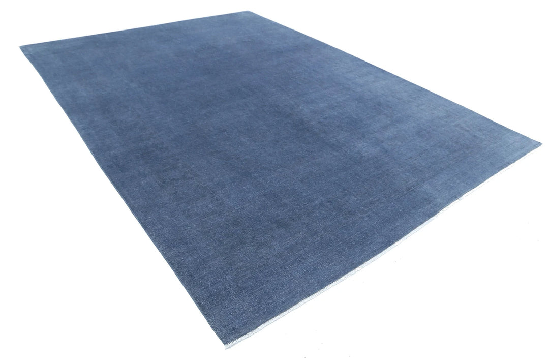 Blue Afghan Overdye Rug 8' 6" x 11' 4" Hand-Knotted | No. AT56130