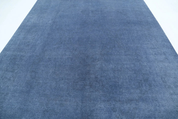 Blue Afghan Overdye Rug 8' 6" x 11' 4" Hand-Knotted | No. AT56130