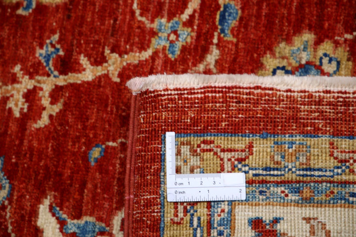 Red Afghan Ziegler Rug 5' 7" x 8' 0" Hand-Knotted | No. AT56199
