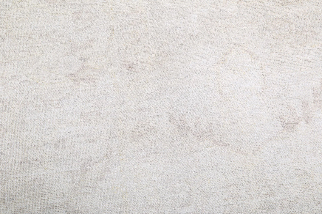 Ivory Afghan Tabriz Rug 5' 11" x 8' 5" Hand-Knotted | No. AT56230