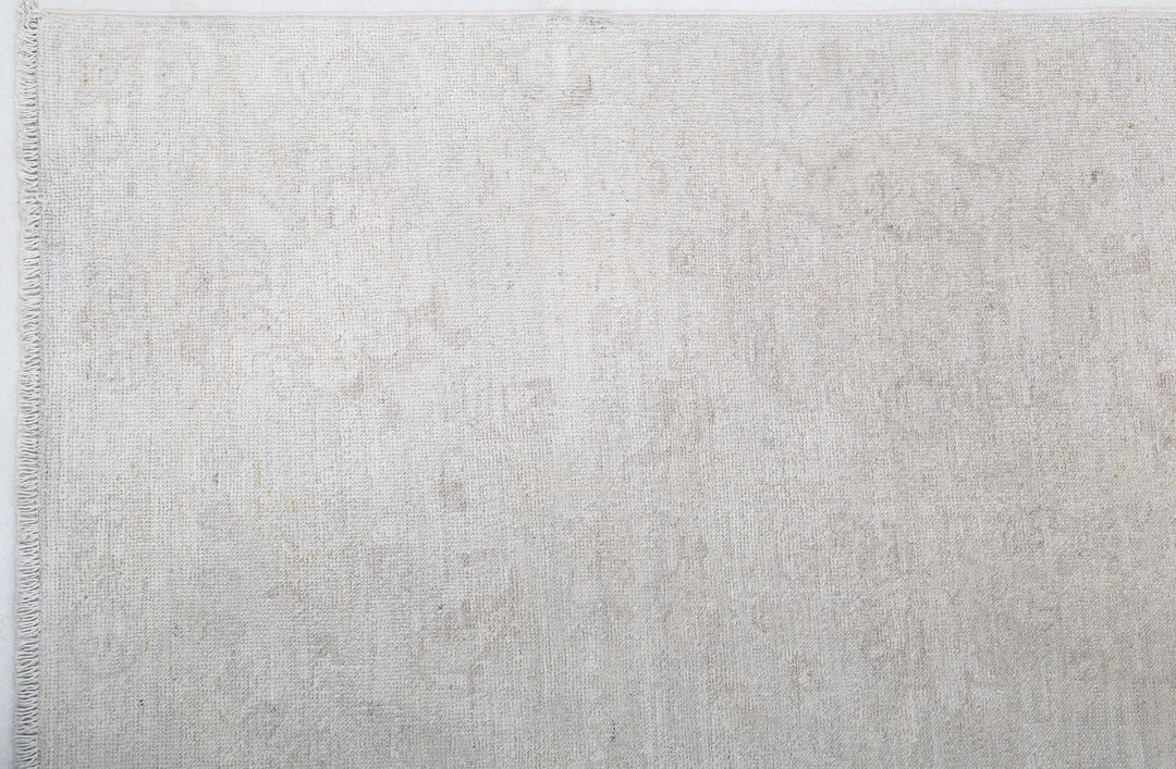 Ivory Afghan Tabriz Rug 5' 11" x 8' 5" Hand-Knotted | No. AT56230