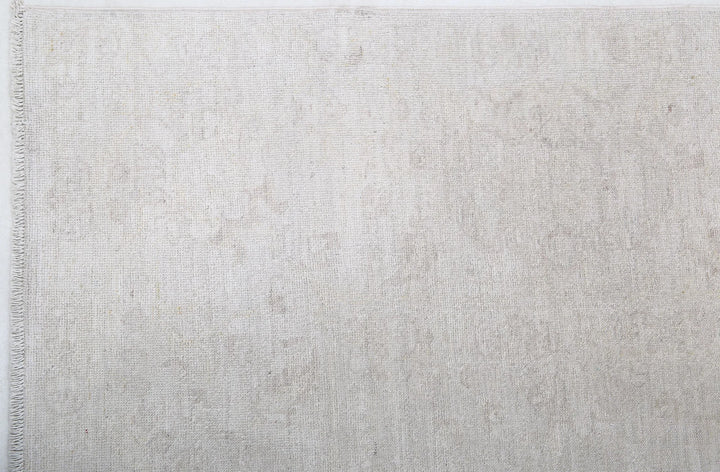 Ivory Afghan Tabriz Rug 5' 11" x 8' 5" Hand-Knotted | No. AT56230