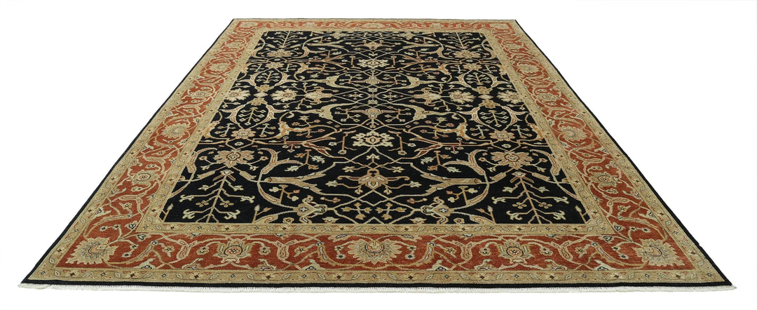 Indian Ziegler Rug 8' 9" x 12' 1" Hand-Knotted | No. AT56258