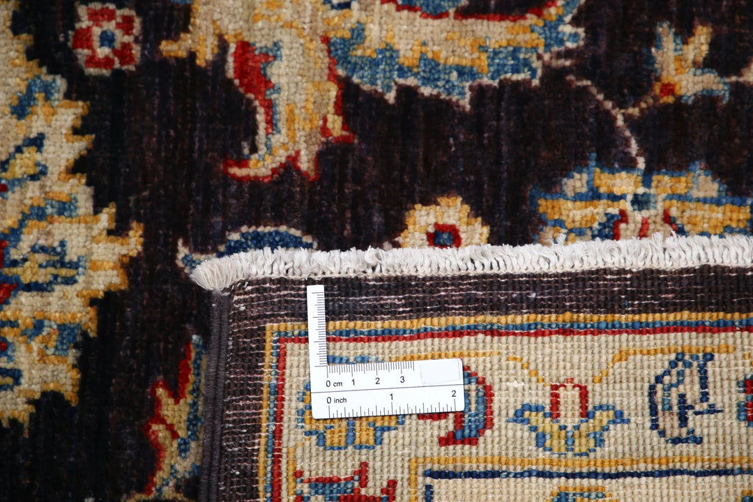 Brown Afghan Oriental Rug 5'10" x 7'10" Hand-Knotted pattern