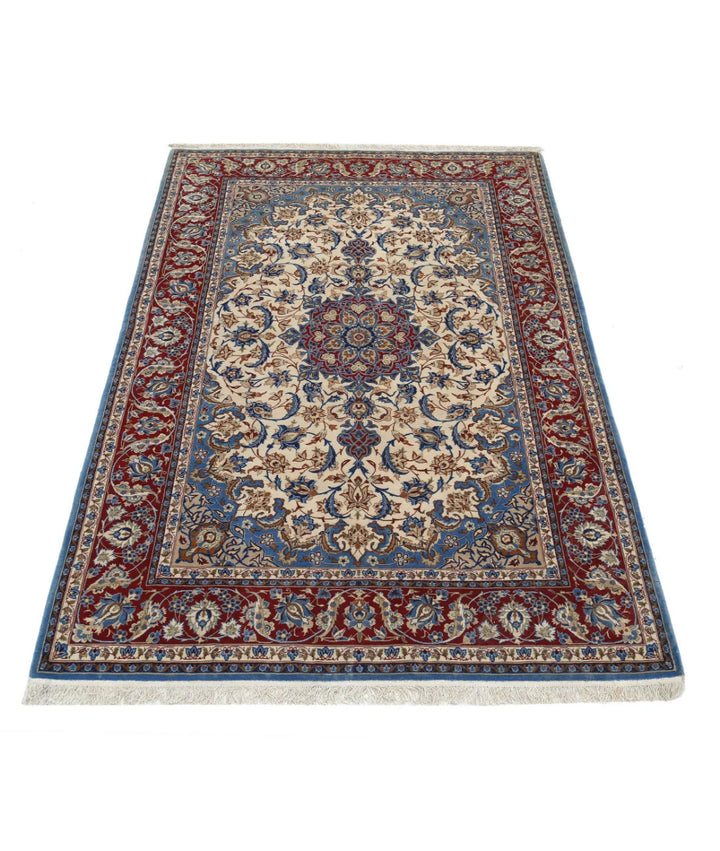 Persian Isfahan Rug 3' 7" x 5' 5" Hand-Knotted | No. AT56533