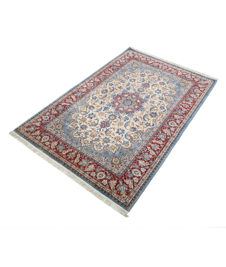 Persian Isfahan Rug 3' 7" x 5' 5" Hand-Knotted | No. AT56533