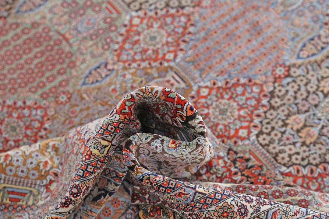 Persian Qum Silk Rug 6' 0" x 9' 0" Hand-Knotted | No. AT56543