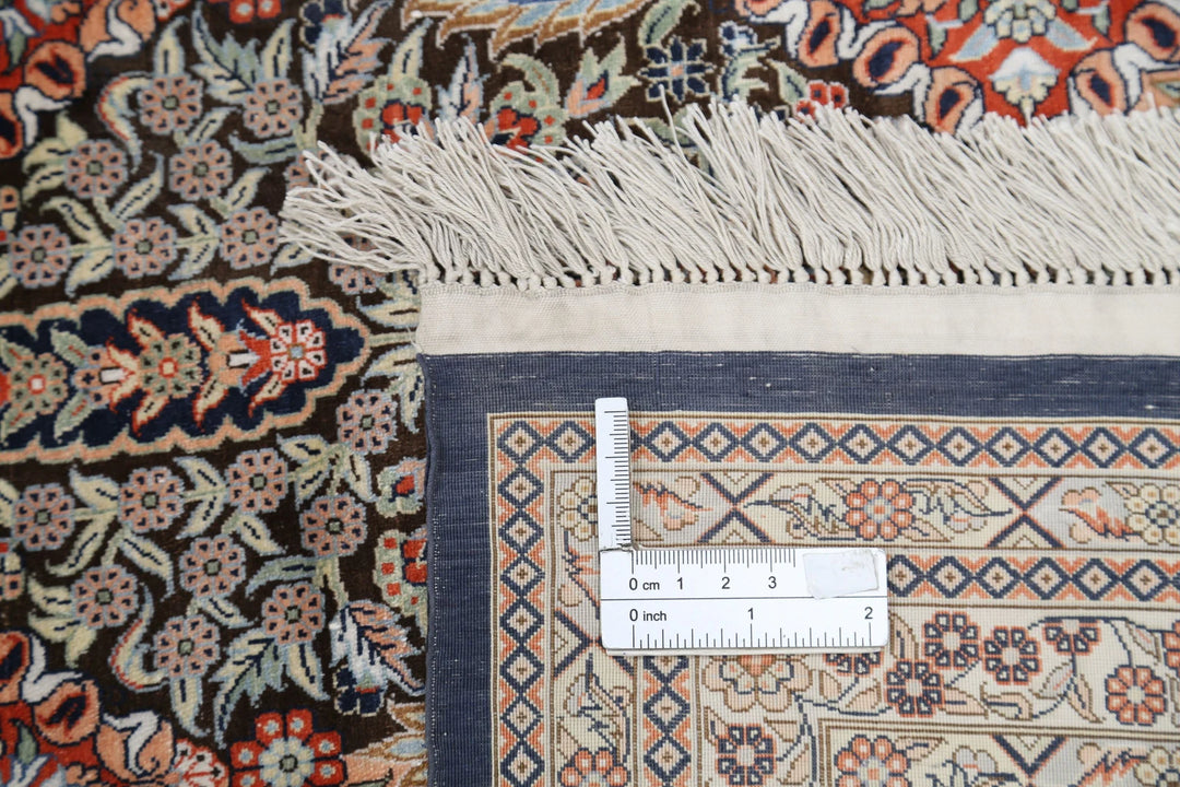 Persian Qum Silk Rug 6' 0" x 9' 0" Hand-Knotted | No. AT56543