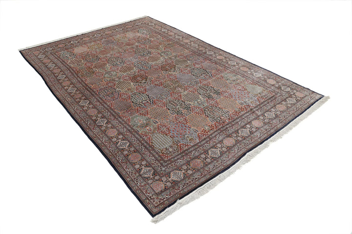 Persian Qum Silk Rug 6' 0" x 9' 0" Hand-Knotted | No. AT56543