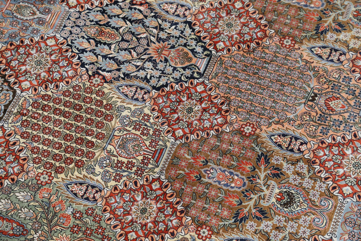 Persian Qum Silk Rug 6' 0" x 9' 0" Hand-Knotted | No. AT56543