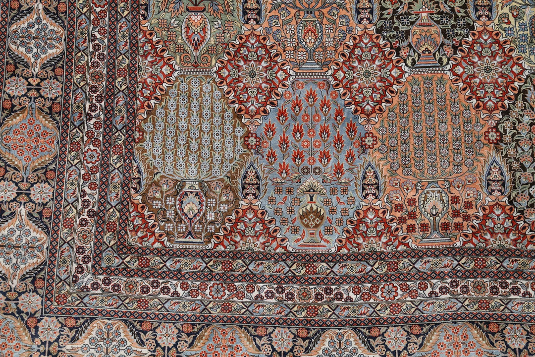 Persian Qum Silk Rug 6' 0" x 9' 0" Hand-Knotted | No. AT56543