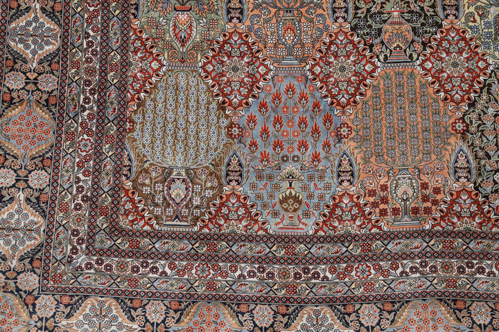 Persian Qum Silk Rug 6' 0" x 9' 0" Hand-Knotted | No. AT56543