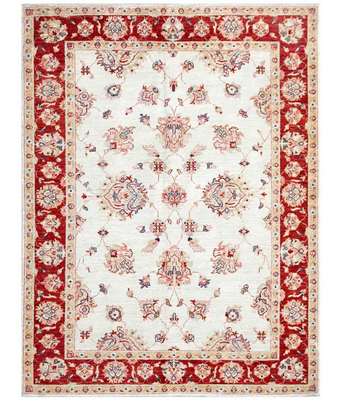 Afghan Ziegler Rug 5' 0" x 6' 5" Hand-Knotted | No. AT56644
