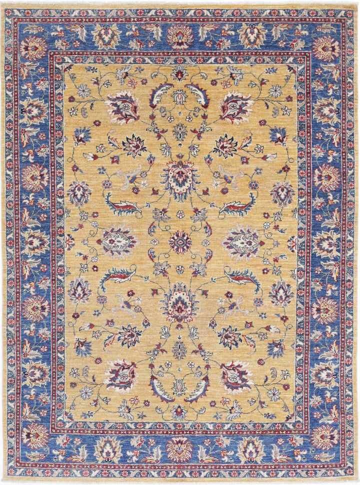 Afghan Ziegler Farhan Rug 4' 10" x 6' 5" Hand-Knotted | No. AT56669