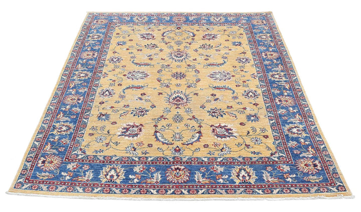 Afghan Ziegler Farhan Rug 4' 10" x 6' 5" Hand-Knotted | No. AT56669