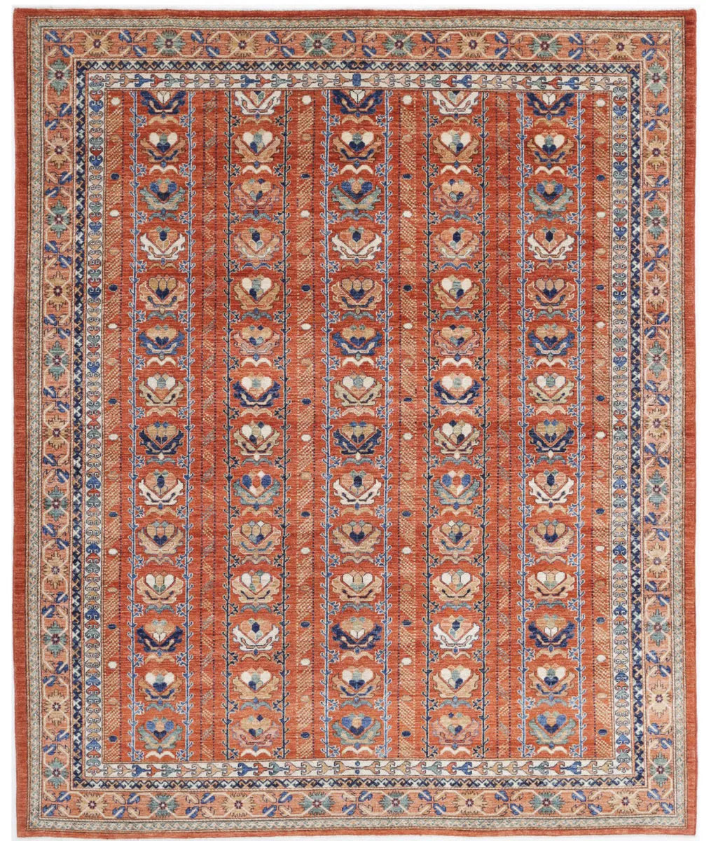 Hand Knotted Nomadic Caucasian Humna Wool Rug 7' 10" x 9' 9" - No. AT56695