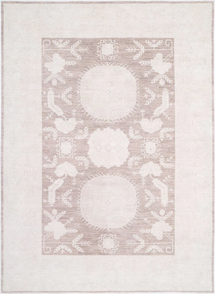 Afghan Khotan Rug 9' 11" x 13' 7" Hand-Knotted | No. AT56700