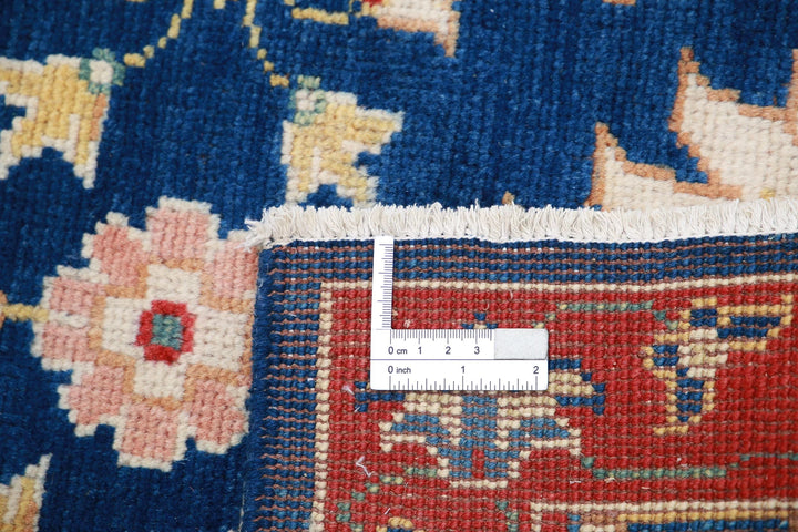 Blue Afghan Oriental Rug 2'1" x 2'10" Hand-Knotted close-up