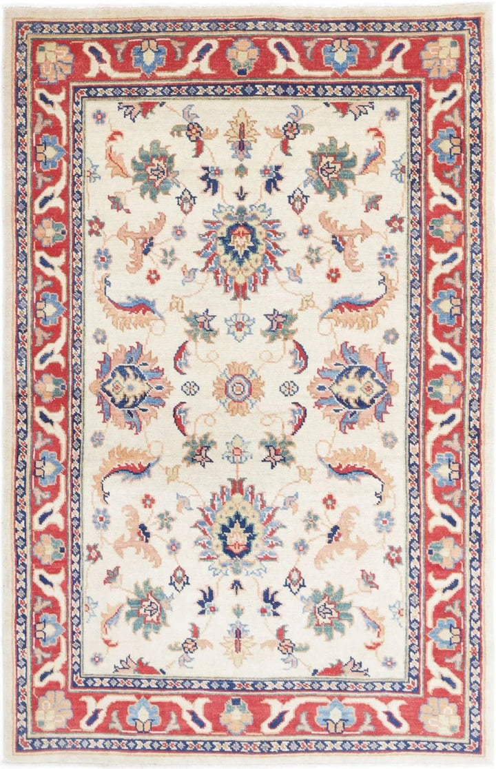 Afghan Ziegler Rug 3' 10" x 5' 11" Hand-Knotted | No. AT56805