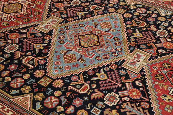 Persian Qashqai Vintage Rug 7' 11" x 11' 10" Hand-Knotted | No. AT57023
