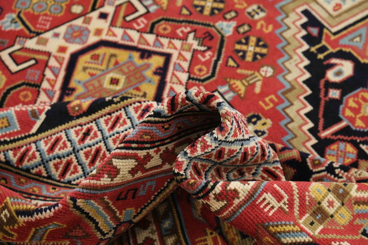 Persian Qashqai Vintage Rug 7' 11" x 11' 10" Hand-Knotted | No. AT57023