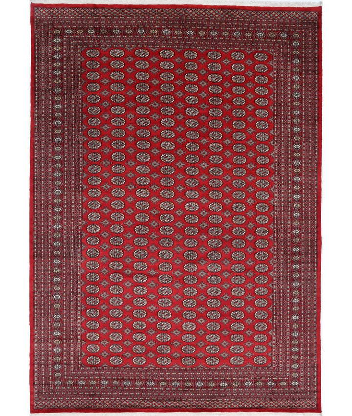 Red Pakistani Bokhara Rug 10' 2" x 14' 0" Hand-Knotted | No. AT57046