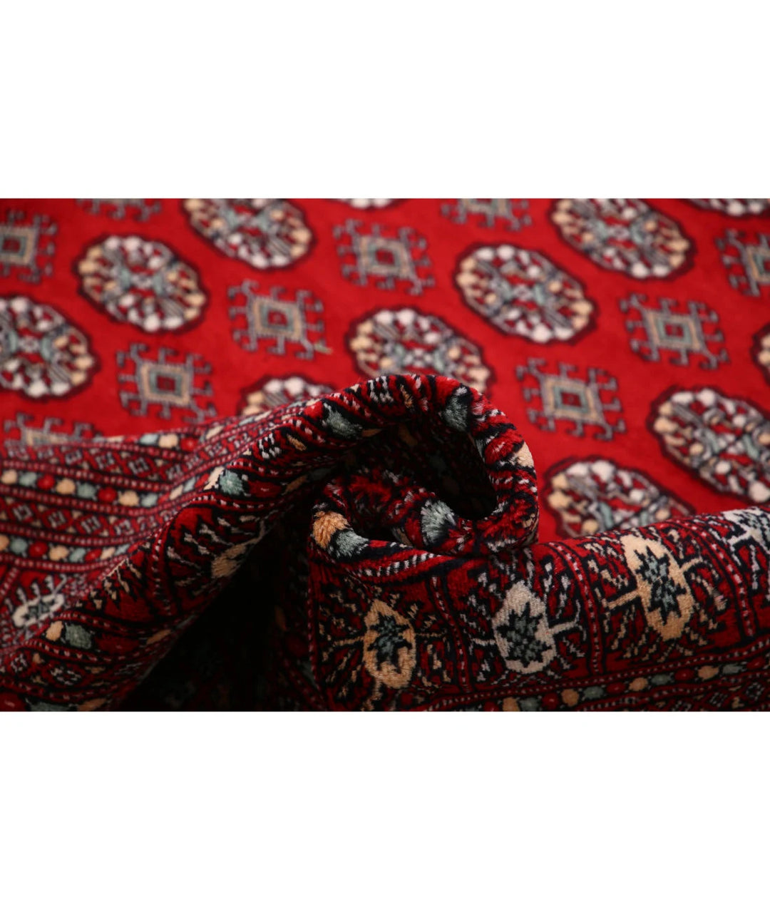 Red Pakistani Bokhara Rug 10' 2" x 14' 0" Hand-Knotted | No. AT57046