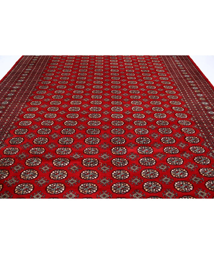 Red Pakistani Bokhara Rug 10' 2" x 14' 0" Hand-Knotted | No. AT57046