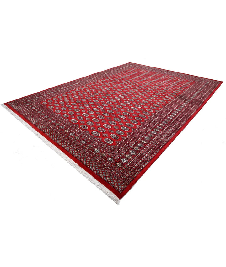 Red Pakistani Bokhara Rug 10' 2" x 14' 0" Hand-Knotted | No. AT57046
