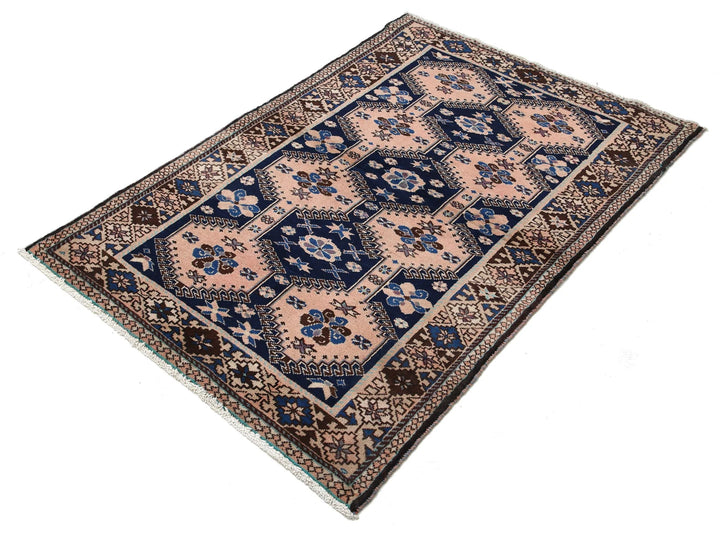 Persian Yalameh Rug 3' 4" x 4' 10" Hand-Knotted | No. AT57075