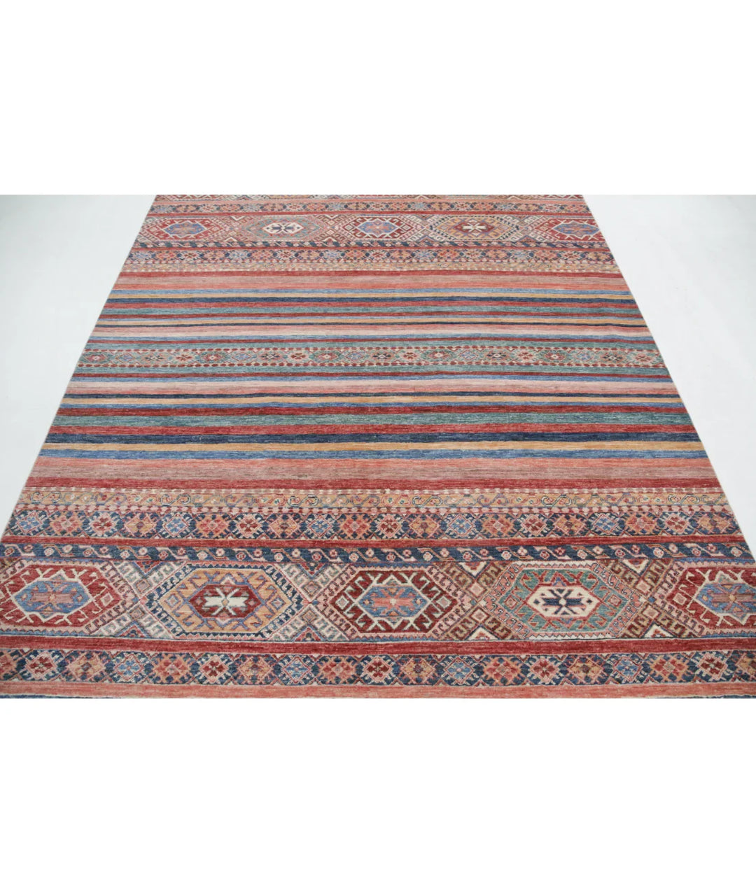 Afghan Khurjeen Rug 6'8" x 9'7" Hand-Knotted | No. AT570810
