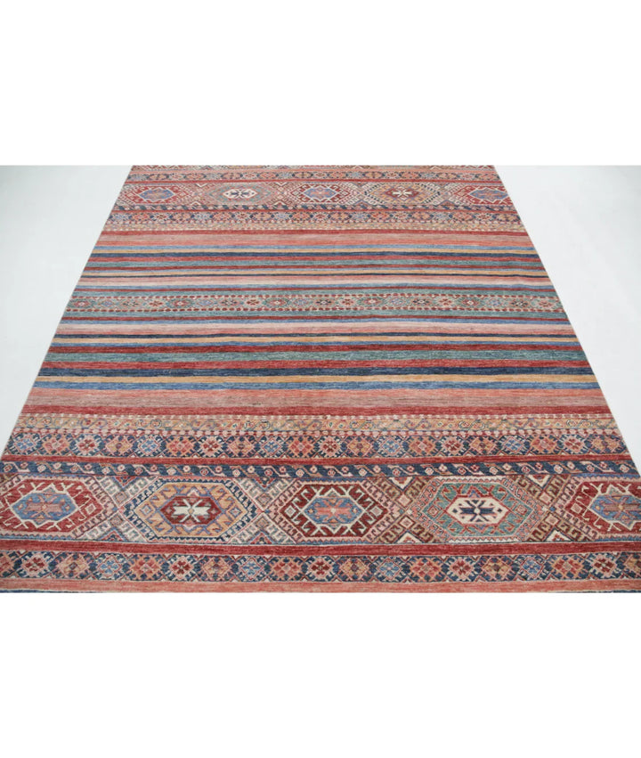 Afghan Khurjeen Rug 6'8" x 9'7" Hand-Knotted | No. AT570810