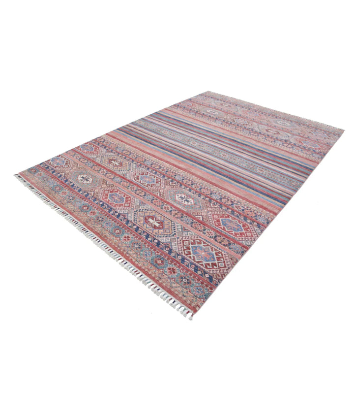Afghan Khurjeen Rug 6'8" x 9'7" Hand-Knotted | No. AT570810