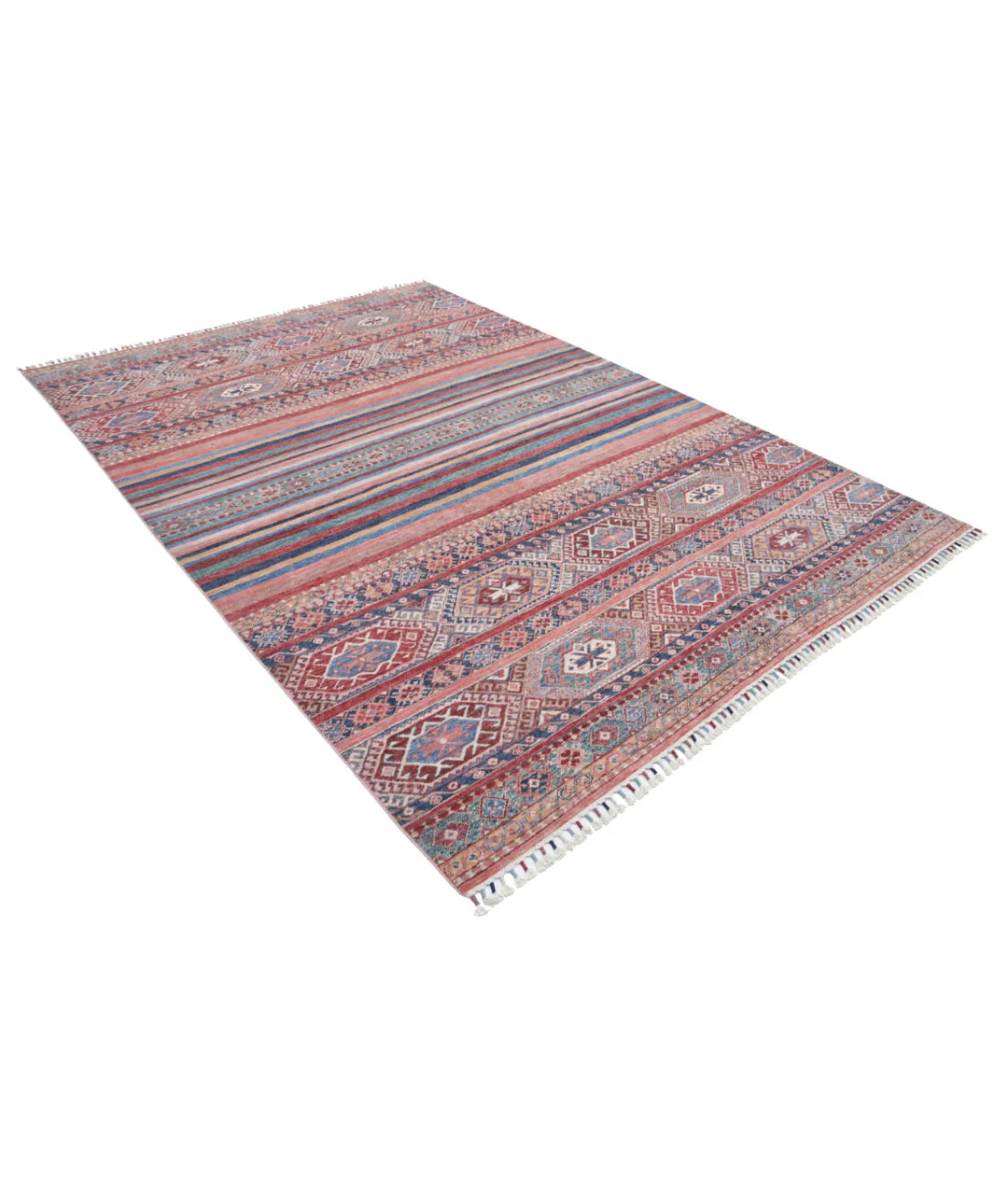 Afghan Khurjeen Rug 6'8" x 9'7" Hand-Knotted | No. AT570810