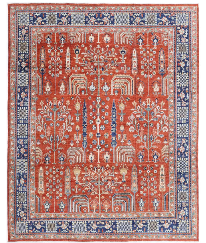 Afghan Bakshaish Rug 7' 9" x 9' 11" Hand-Knotted | No. AT57142