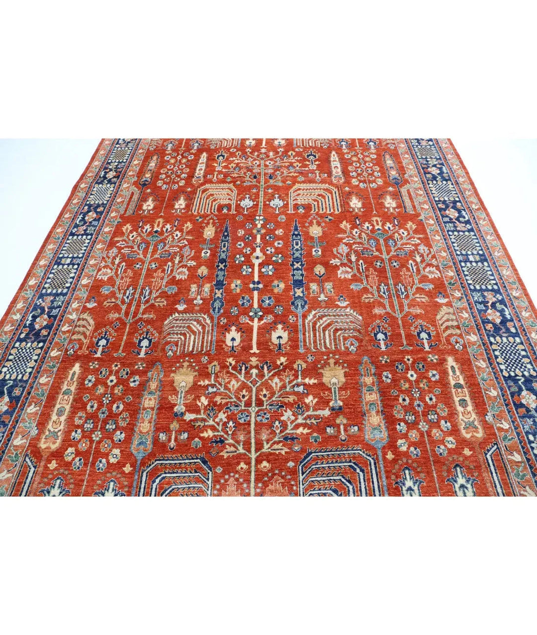 Afghan Bakshaish Rug 7' 9" x 9' 11" Hand-Knotted | No. AT57142