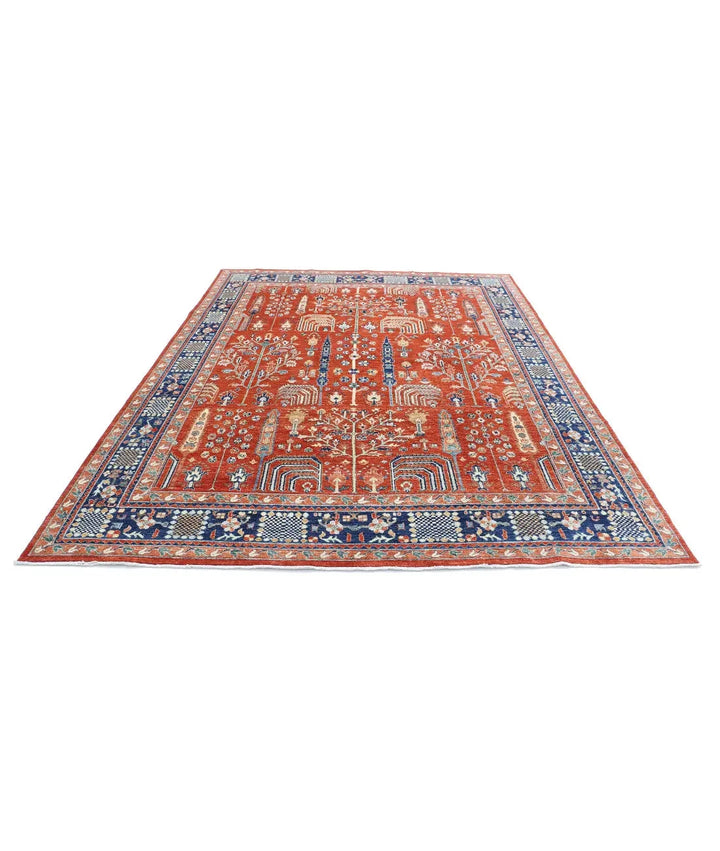 Afghan Bakshaish Rug 7' 9" x 9' 11" Hand-Knotted | No. AT57142