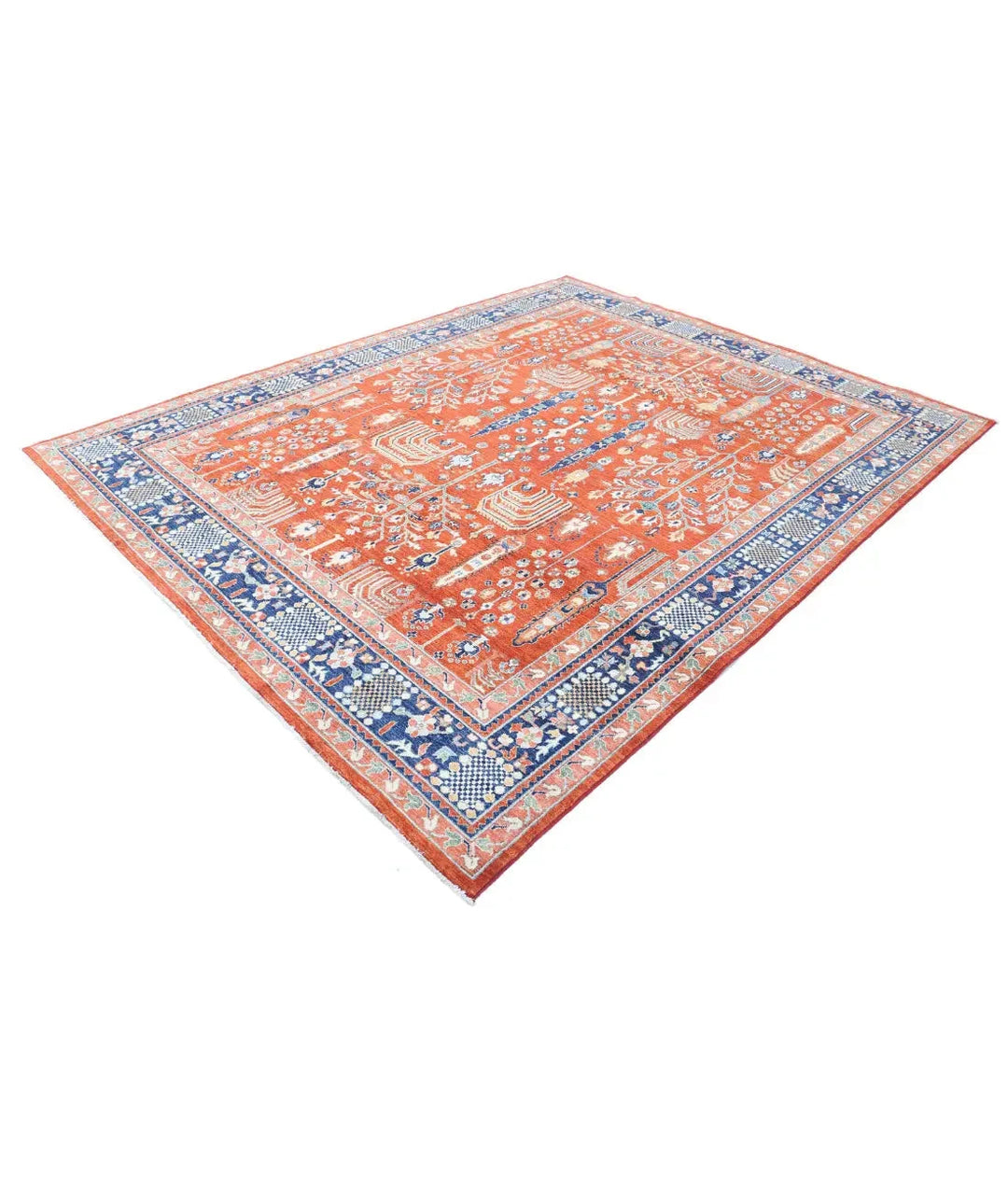 Afghan Bakshaish Rug 7' 9" x 9' 11" Hand-Knotted | No. AT57142