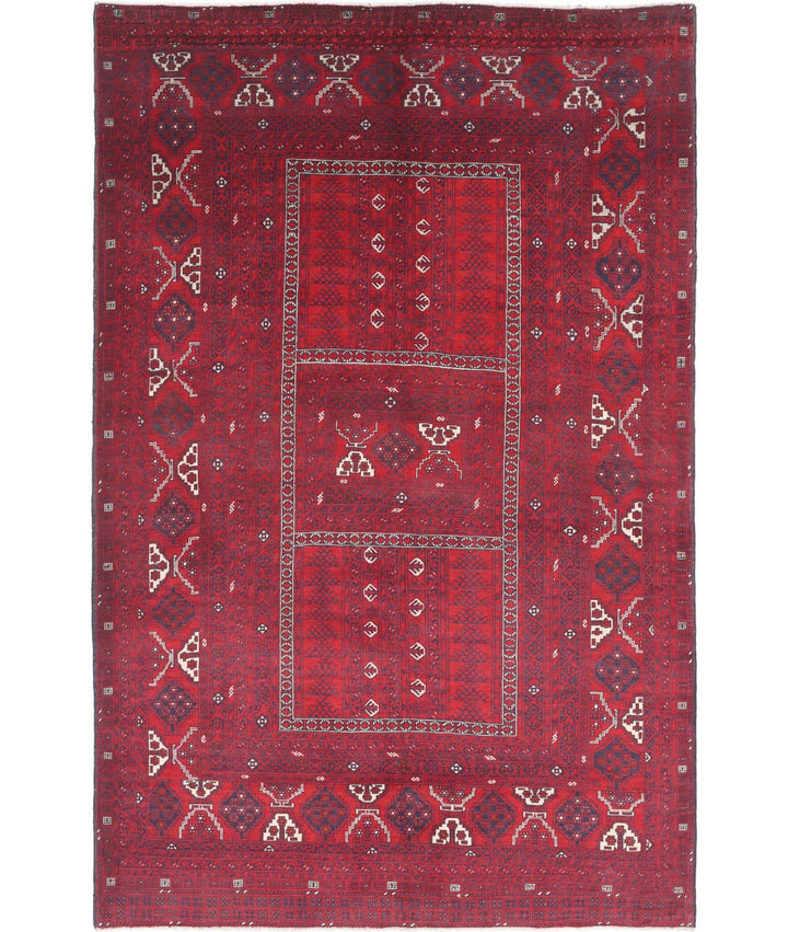 Afghan Beljik Rug 5' 1" x 7' 10" Hand-Knotted | No. AT57160