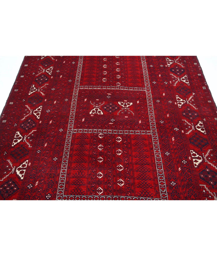 Afghan Beljik Rug 5' 1" x 7' 10" Hand-Knotted | No. AT57160