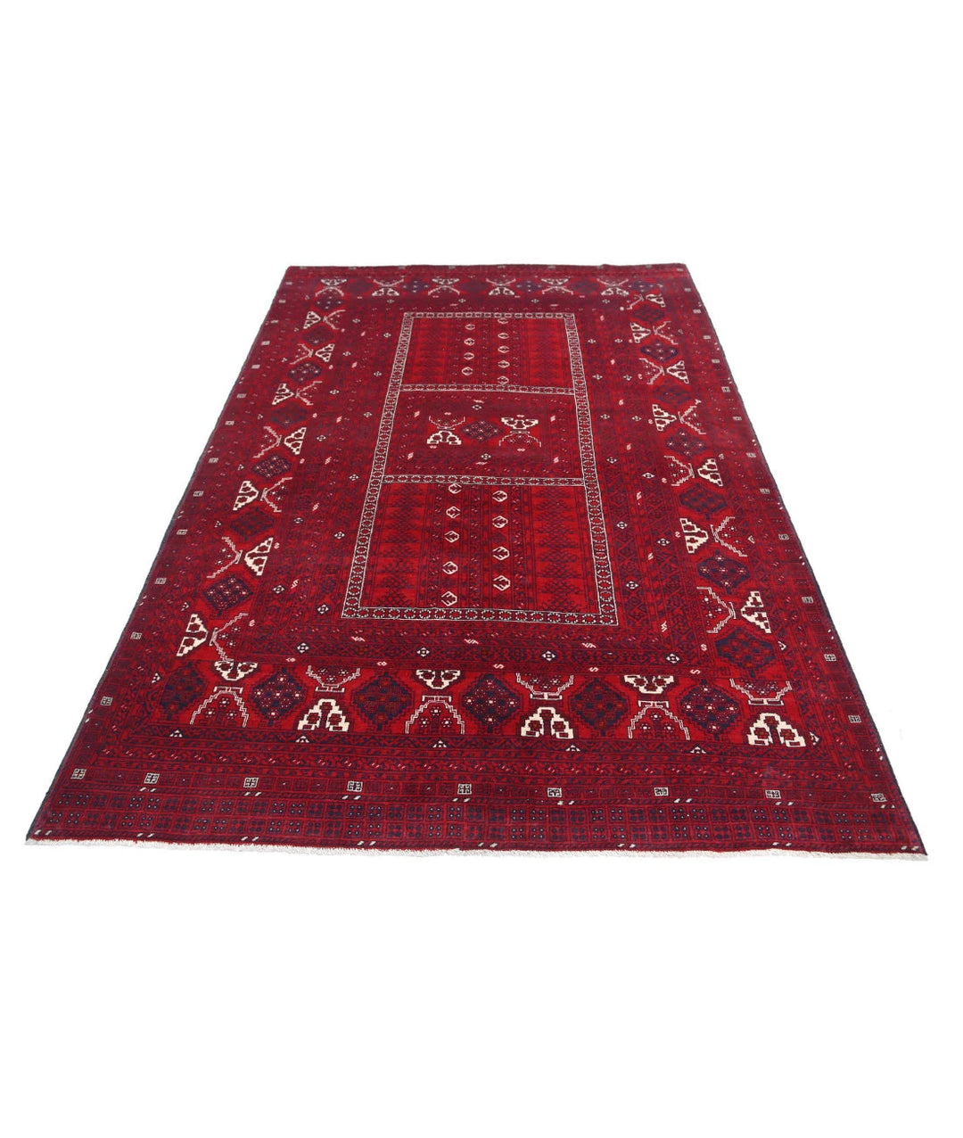 Afghan Beljik Rug 5' 1" x 7' 10" Hand-Knotted | No. AT57160