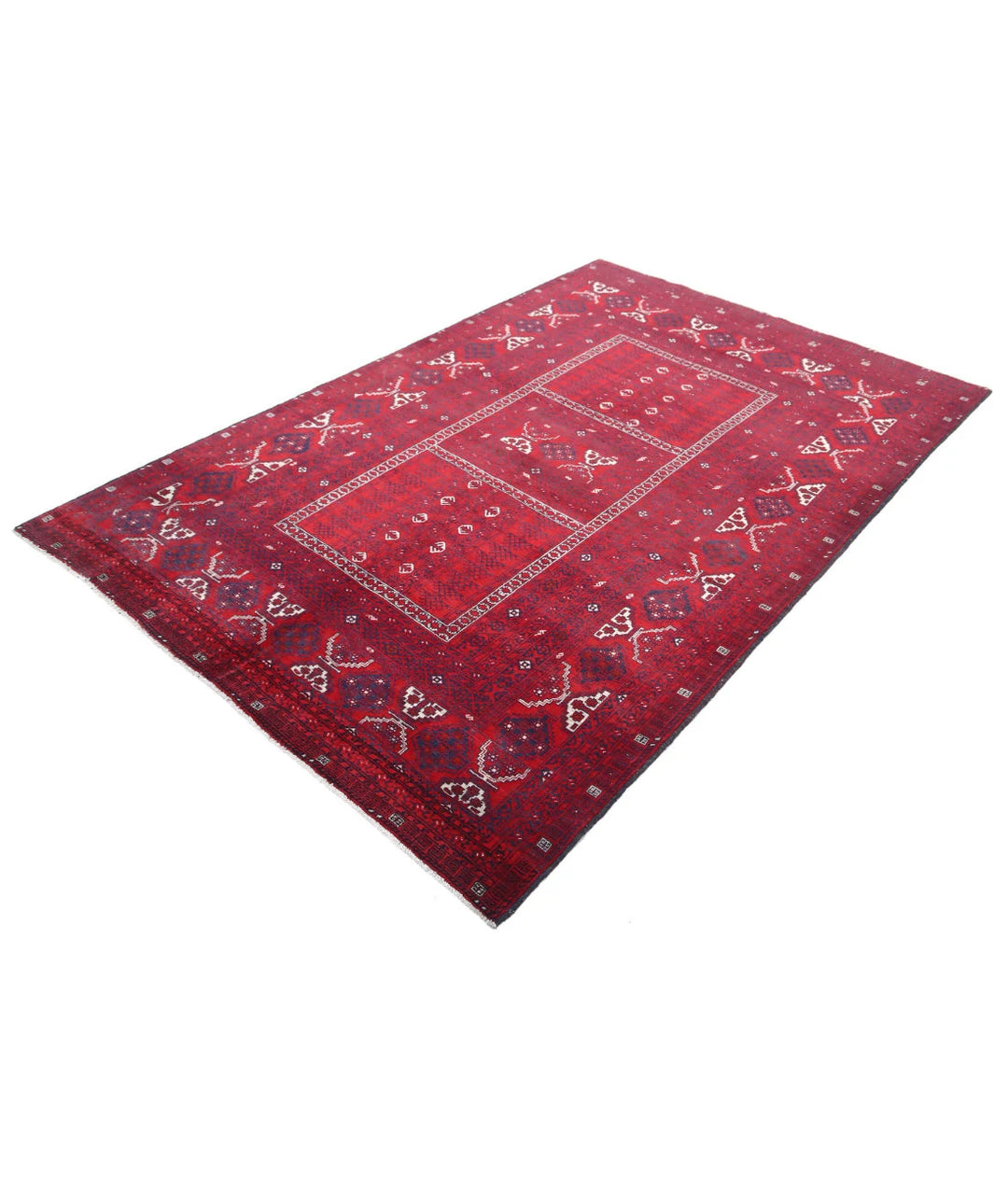 Afghan Beljik Rug 5' 1" x 7' 10" Hand-Knotted | No. AT57160