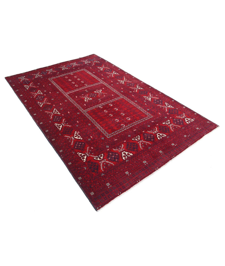 Afghan Beljik Rug 5' 1" x 7' 10" Hand-Knotted | No. AT57160