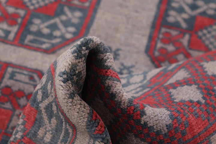 Afghan Akcha Revival Rug 4' 10" x 6' 1" Hand-Knotted | No. AT57184