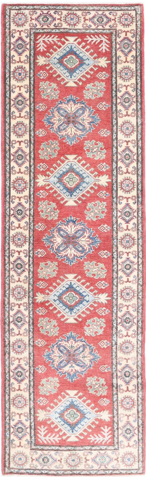 Afghan Kazak Rug 2' 7" x 9' 7" Hand-Knotted | No. AT57249