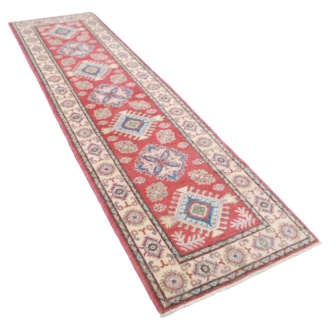 Afghan Kazak Rug 2' 7" x 9' 7" Hand-Knotted | No. AT57249