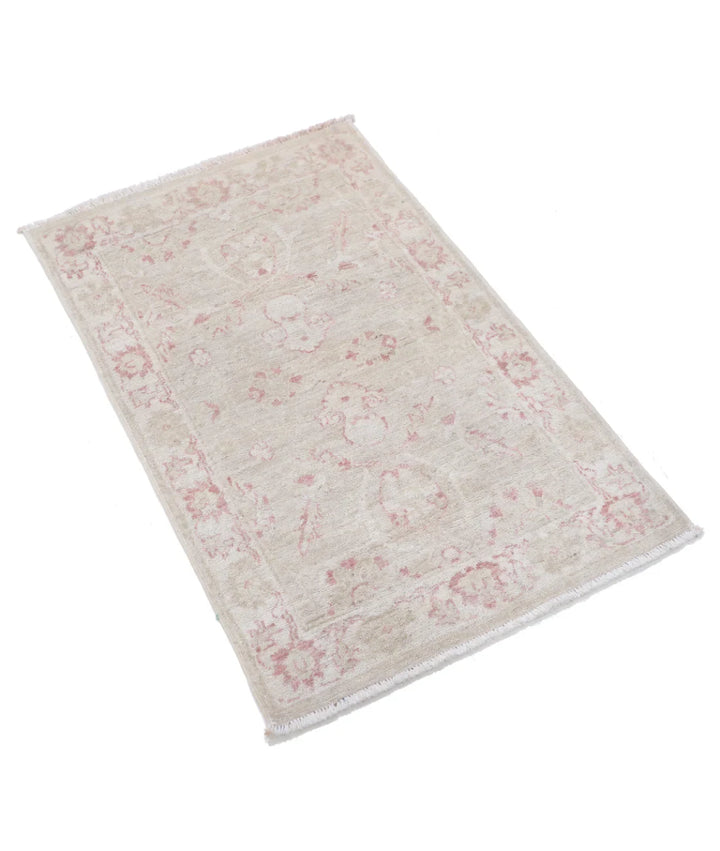 Ivory Afghan Serenity Rug 2' 0" x 3' 1" Hand-Knotted | No. AT57312