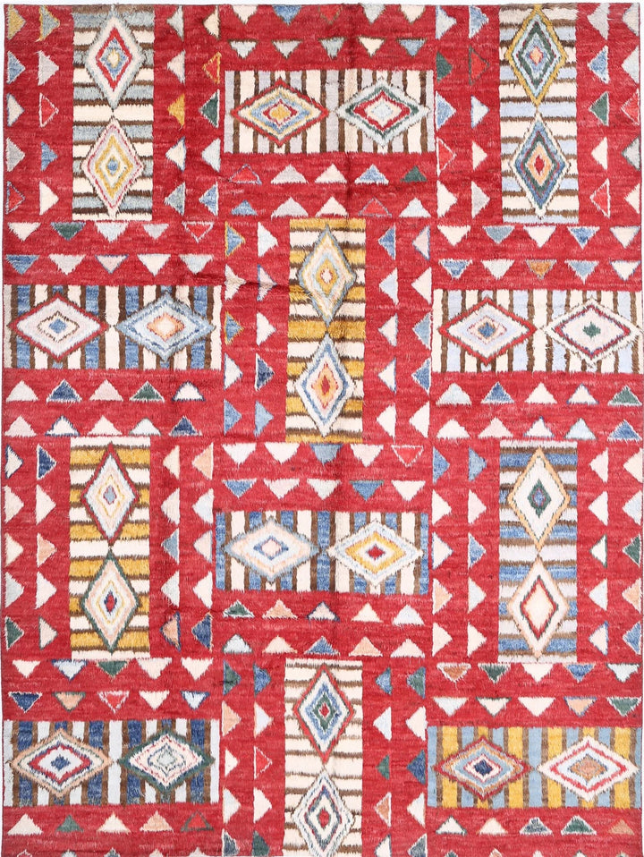 Afghan Tribal Rug 10' 6" x 13' 9" Hand-Knotted | No. AT57369